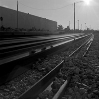 along railroad tracks